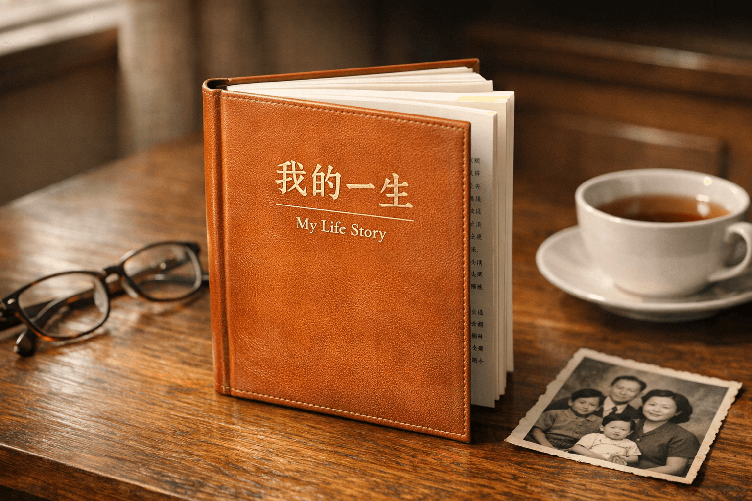 精美的人生回忆录精装书展示